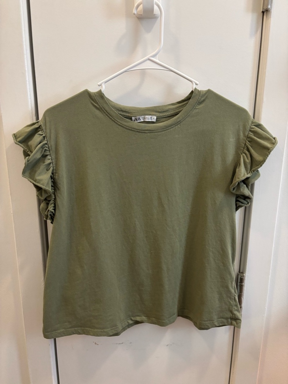 Zara 100% Cotton Flutter Sleeve Tee